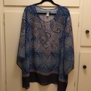 Semi sheer patterned blouse -size 4X
